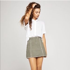 BCBGeneration Army Green Denim Mini Skirt